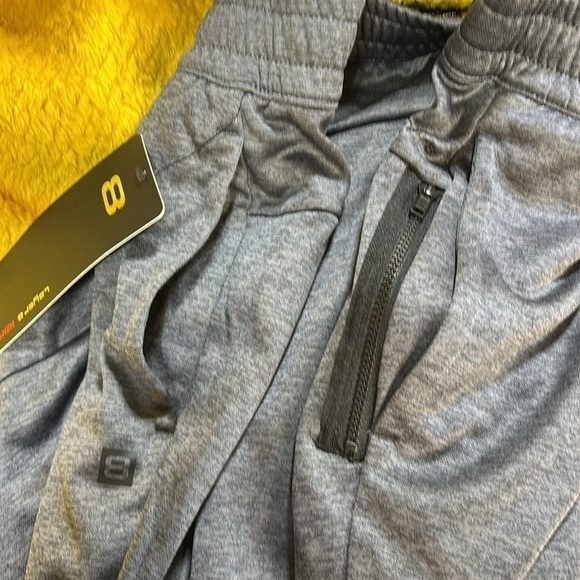 Layer Thermal 8 sweat wicking light cold weather heather grey and blk joggers - Picture 8 of 11